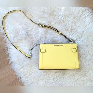 Michael Kors Yellow Rayne Small Saffiano Crossbody Bag